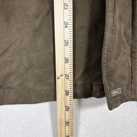 Rainforest Suede Bomber Jacket Mens M Full Zip Stand Up Collar w/ Liner EUC - Picture 10 of 13